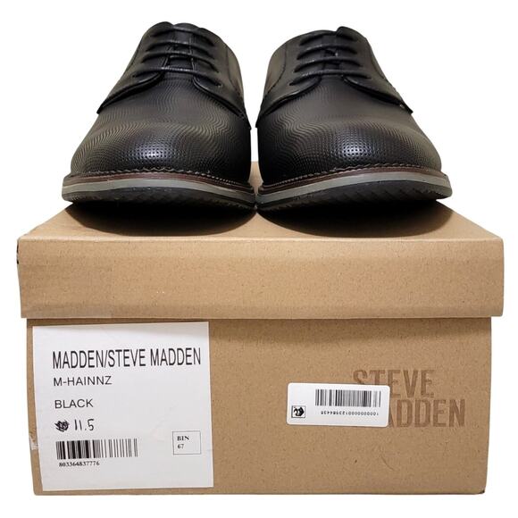 Steve Madden Men Hainnz Plain Toe Textured Derby Oxfords Size US 11.5M Black main image 3
